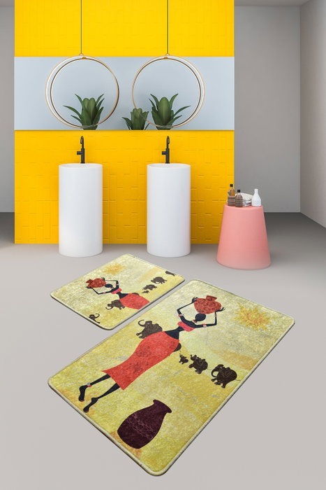 Mijölnir Juego de alfombras de baño Elefante Multicolor Mijölnir Juego de alfombras de baño Elefante Multicolor